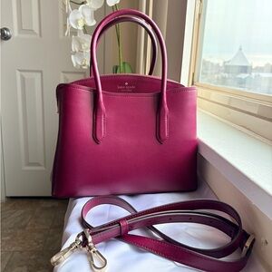 Kate Spade Margaux Leather Small Satchel in Red